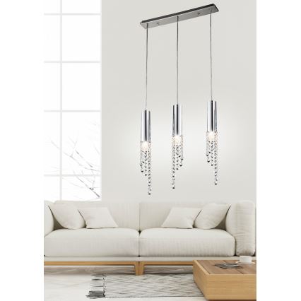 LED Ljuskrona med snöre DUERO 3xLED/3W/230V