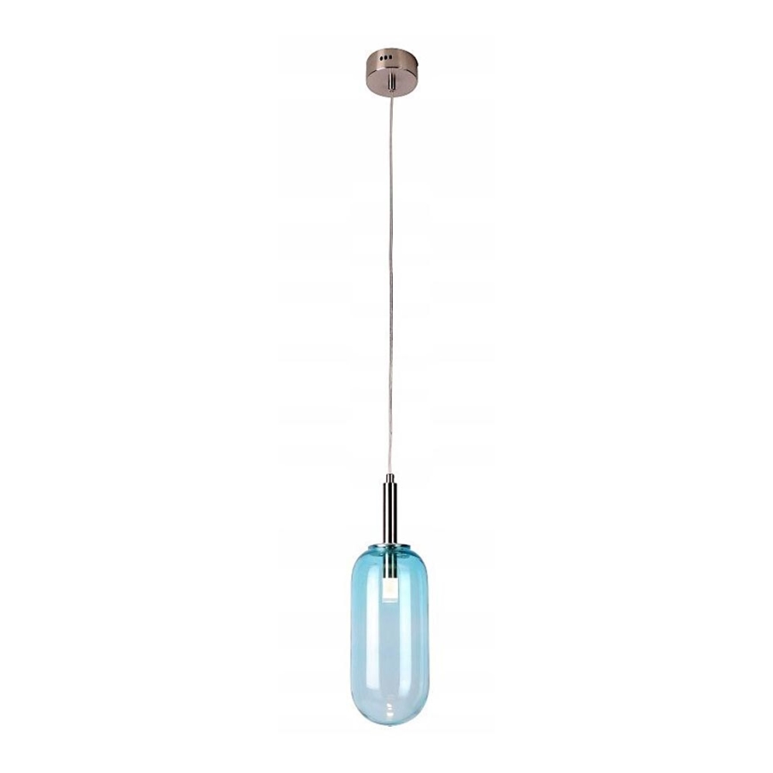 LED Ljuskrona med snöre FIUGGI LED/6W/230V blå