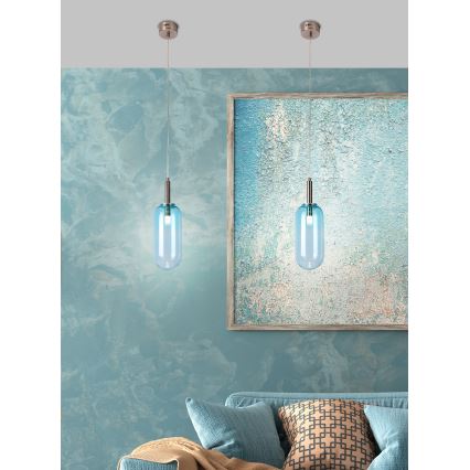 LED Ljuskrona med snöre FIUGGI LED/6W/230V blå