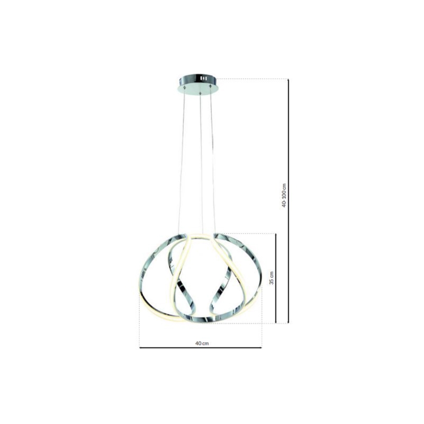 LED Ljuskrona med snöre Glob 1xLED/50W/230V