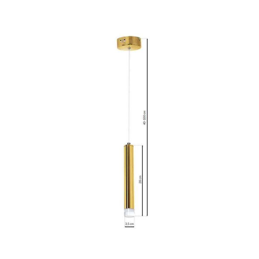 LED Ljuskrona med snöre GOLDIE 1xLED/5W/230V guld