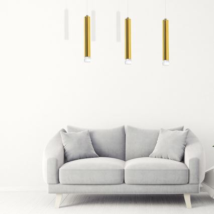 LED Ljuskrona med snöre GOLDIE 3xLED/15W/230V guld