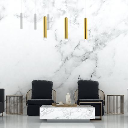 LED Ljuskrona med snöre GOLDIE 3xLED/15W/230V guld