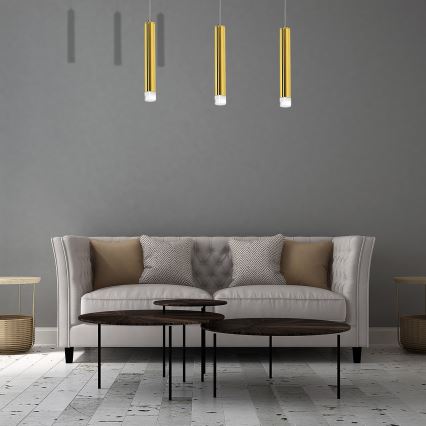 LED Ljuskrona med snöre GOLDIE 3xLED/15W/230V guld
