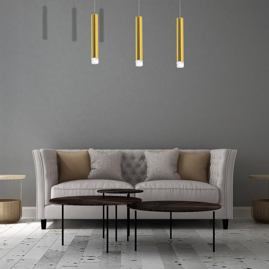 LED Ljuskrona med snöre GOLDIE 3xLED/15W/230V guld