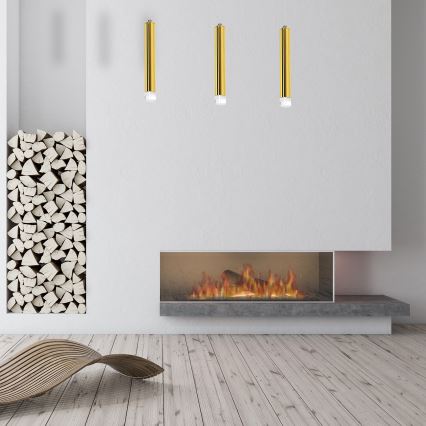 LED Ljuskrona med snöre GOLDIE 3xLED/15W/230V guld