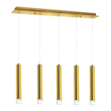 LED Ljuskrona med snöre GOLDIE 5xLED/25W/230V guld