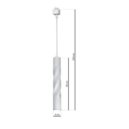 LED Ljuskrona med snöre i Skensystem TRACK Hängande LED/3W/230V vit