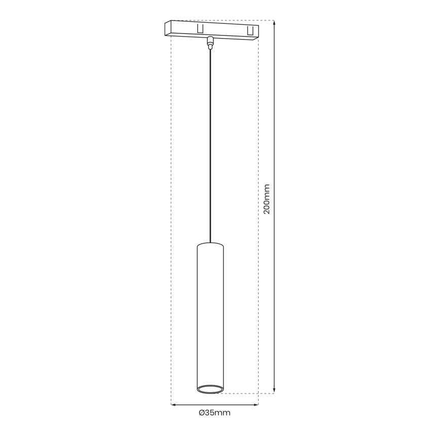 LED Ljuskrona med snöre MAGNETISKT SPÅR 1×LED/7W/48V