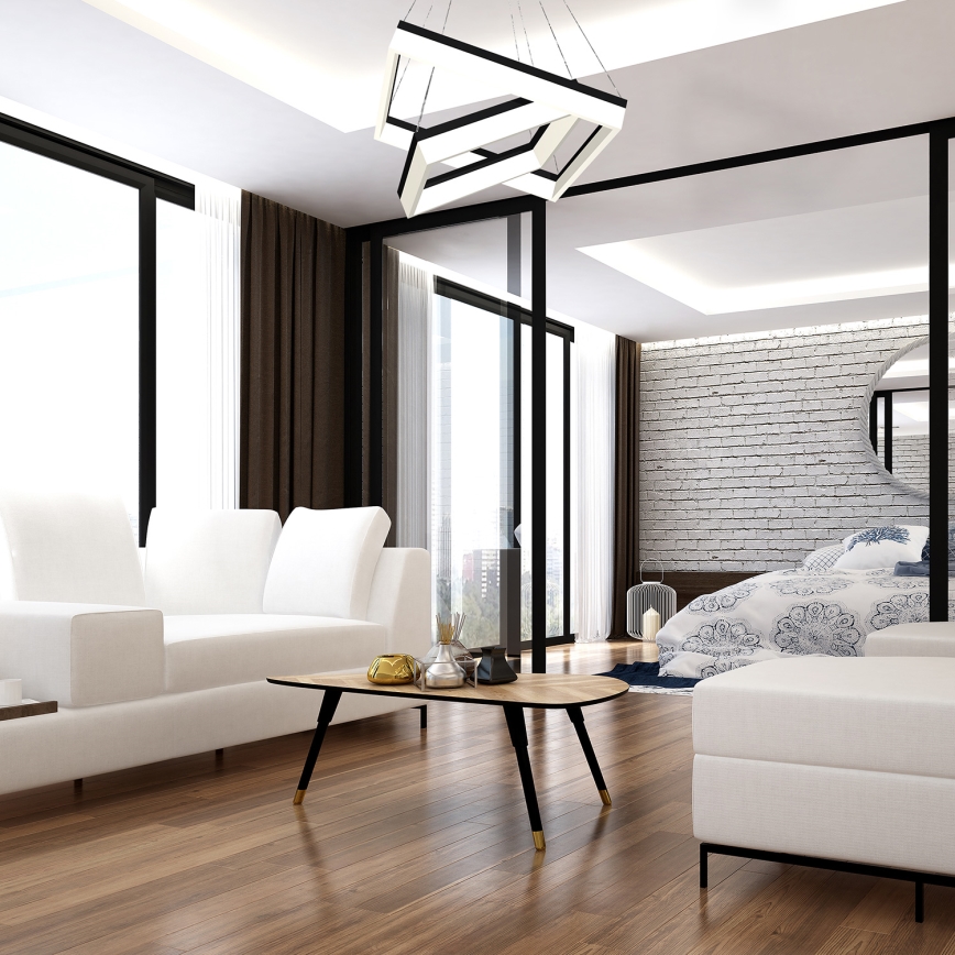 LED Ljuskrona med snöre NERO 2xLED/80W/230V