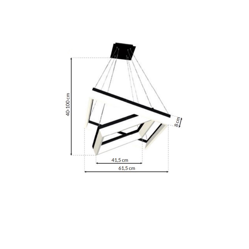 LED Ljuskrona med snöre NERO 2xLED/80W/230V