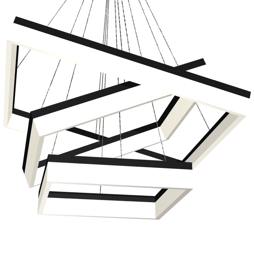 LED Ljuskrona med snöre NERO 3xLED/140W/230V