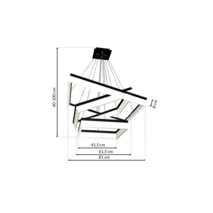 LED Ljuskrona med snöre NERO 3xLED/140W/230V
