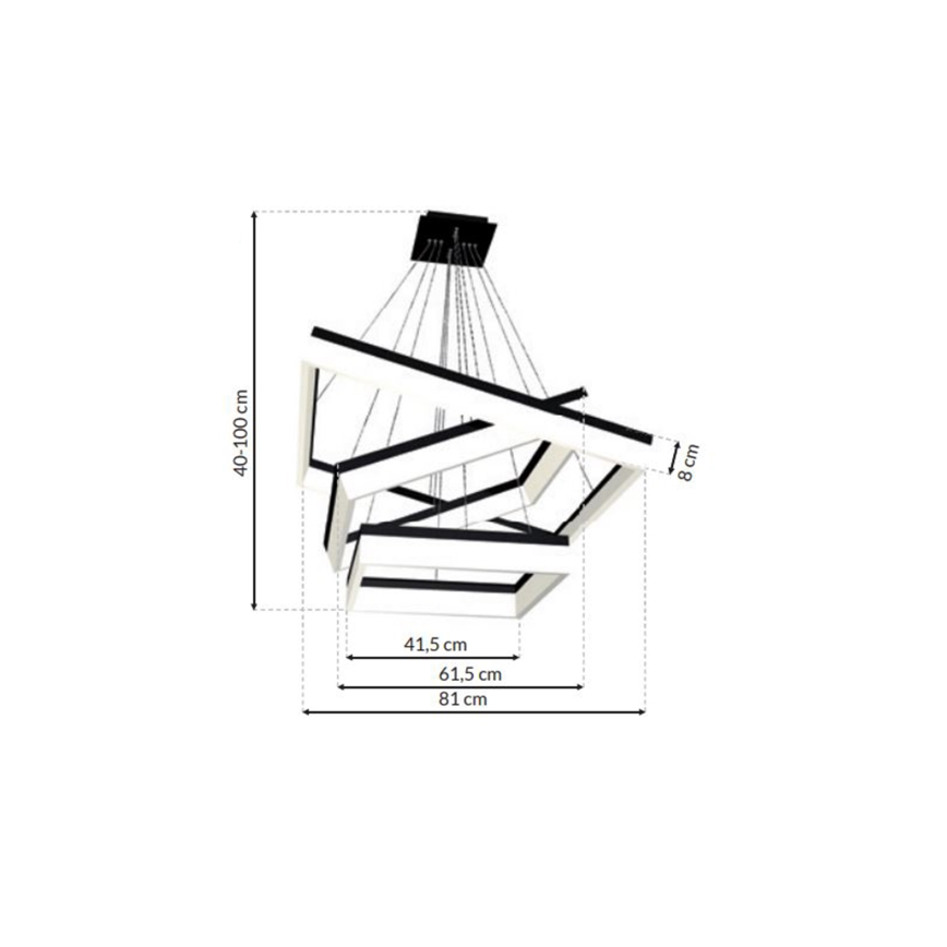 LED Ljuskrona med snöre NERO 3xLED/140W/230V