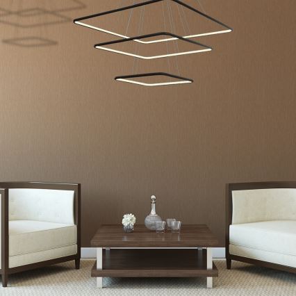LED Ljuskrona med snöre NIX LED/117W/230V svart