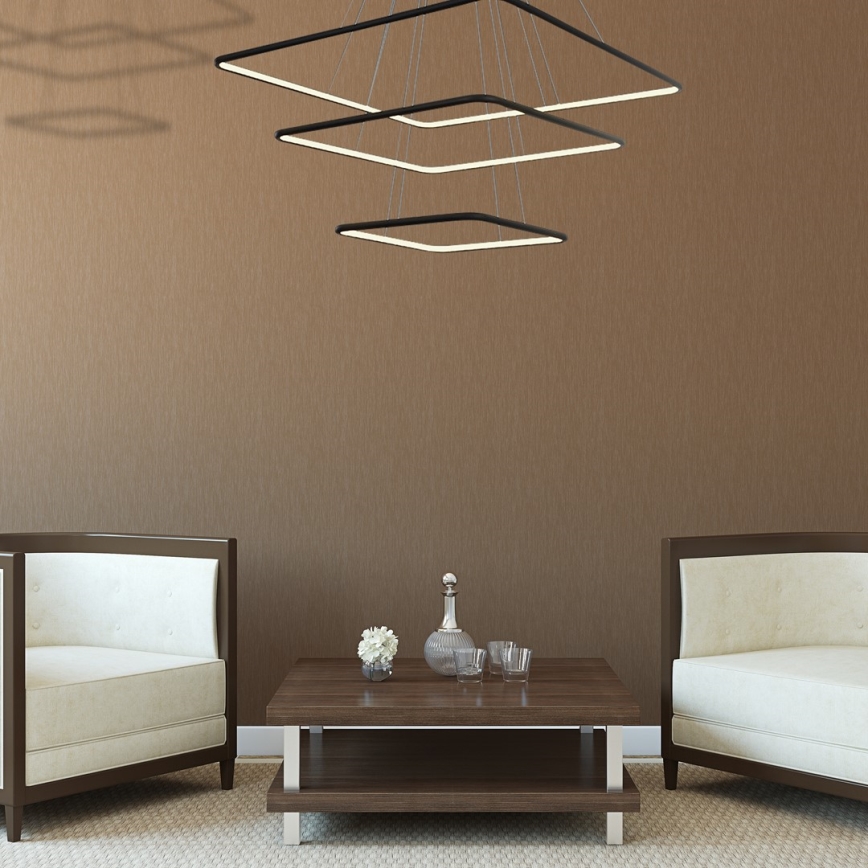 LED Ljuskrona med snöre NIX LED/117W/230V svart