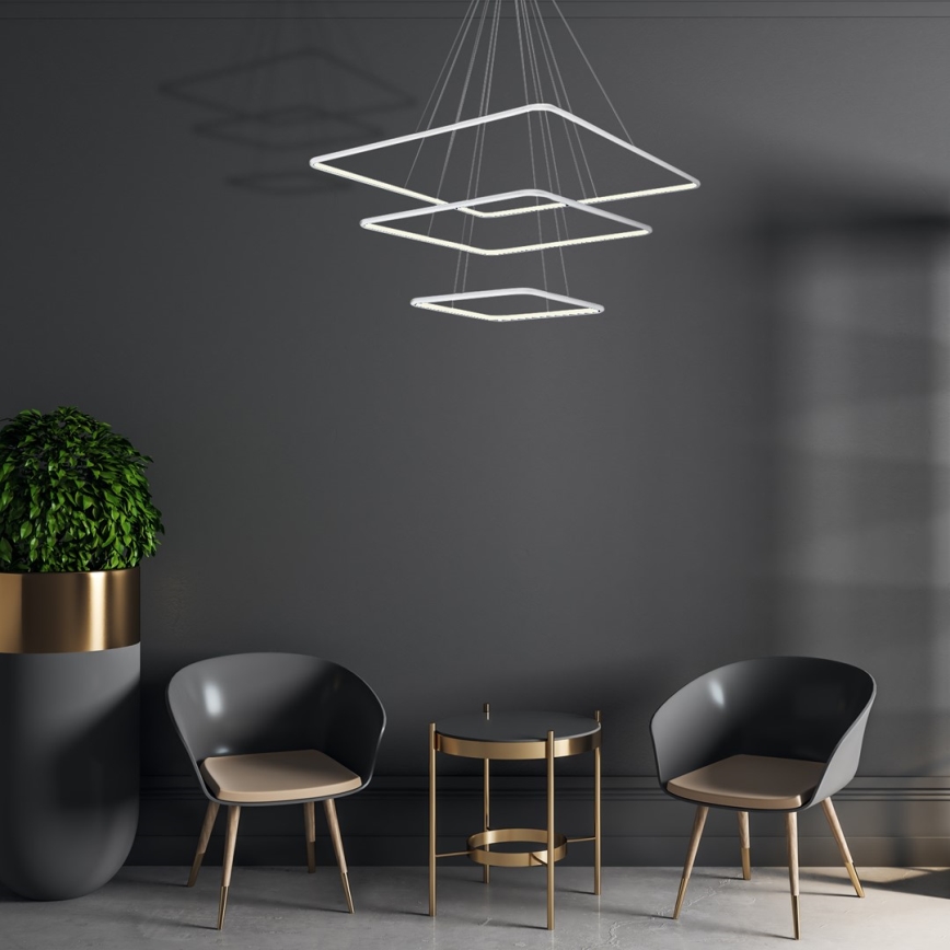 LED Ljuskrona med snöre NIX LED/117W/230V vit