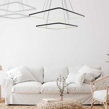 LED Ljuskrona med snöre NIX LED/50W/230V svart