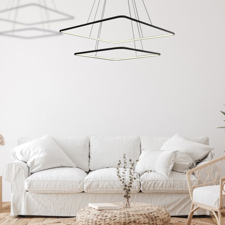 LED Ljuskrona med snöre NIX LED/50W/230V svart