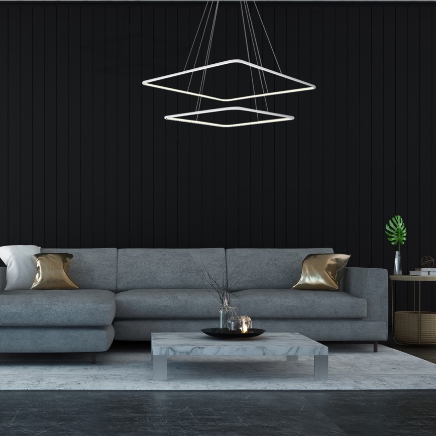 LED Ljuskrona med snöre NIX LED/50W/230V vit