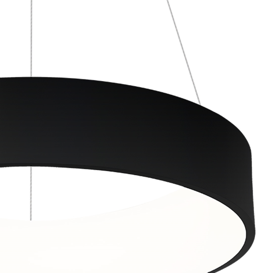 LED Ljuskrona med snöre OHIO Svart LED/24W/230V