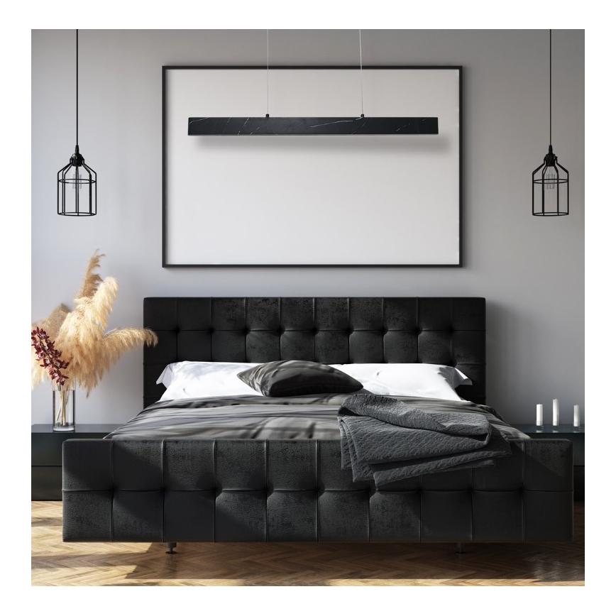 LED Ljuskrona med snöre PIERCE LED/18W/230V svart