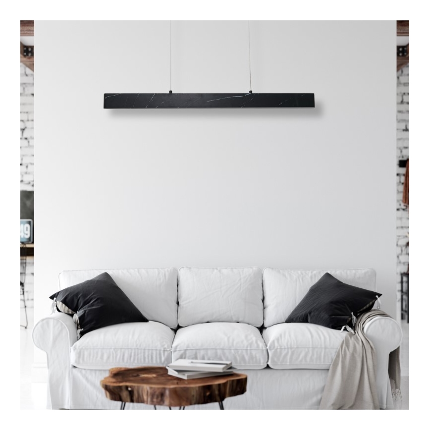 LED Ljuskrona med snöre PIERCE LED/18W/230V svart