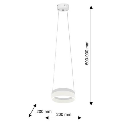 LED Ljuskrona med snöre RING LED/12W/230V