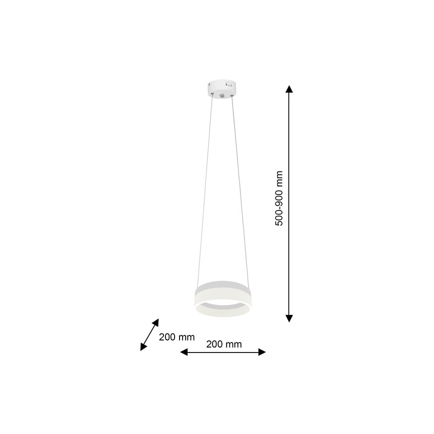 LED Ljuskrona med snöre RING LED/12W/230V