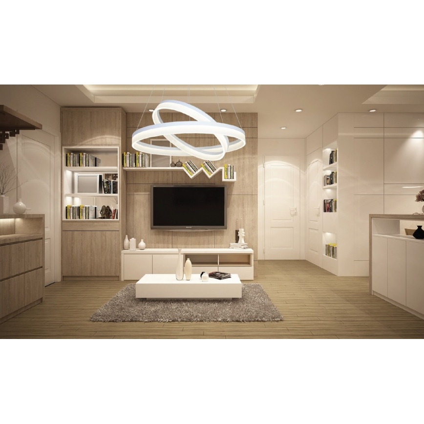 LED Ljuskrona med snöre RING med Fjärrkontroll  LED/60W/230V