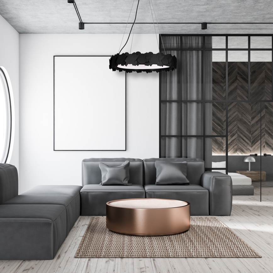 LED Ljuskrona med snöre SOHO 1xLED/24W/230V svart