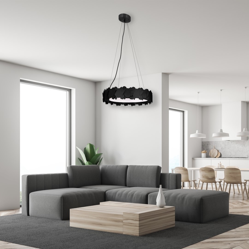 LED Ljuskrona med snöre SOHO 1xLED/24W/230V svart