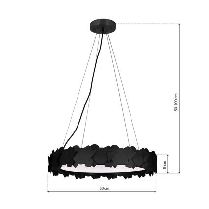 LED Ljuskrona med snöre SOHO 1xLED/24W/230V svart