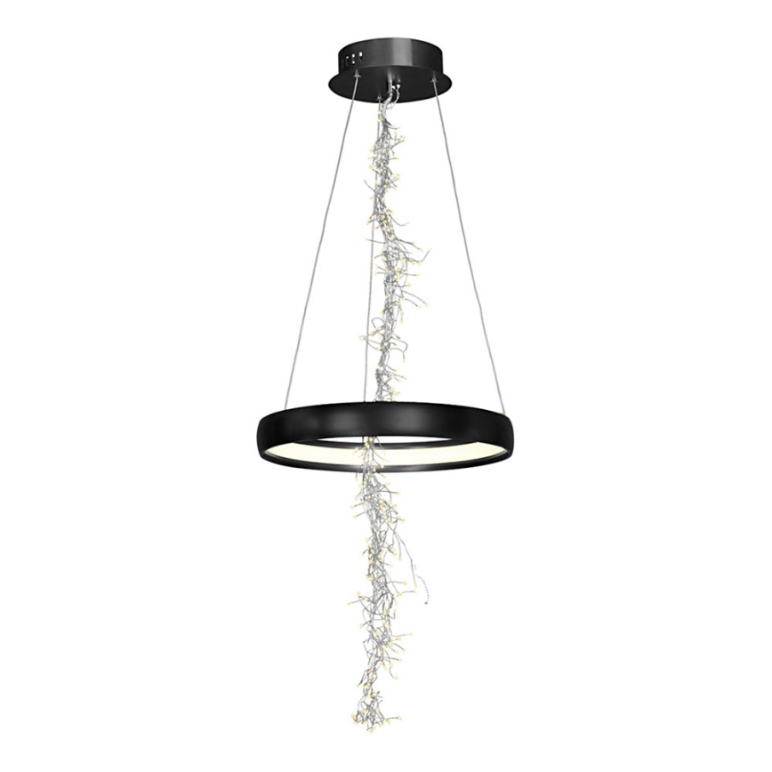 LED Ljuskrona med snöre SPARK LED/35W/230V svart