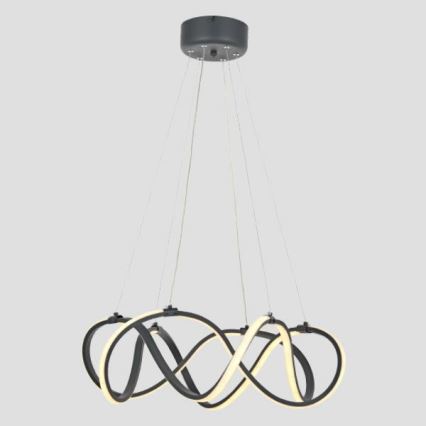 LED ljuskrona med textilsladd 2xLED/27W/230V 3000/4000/6000K svart