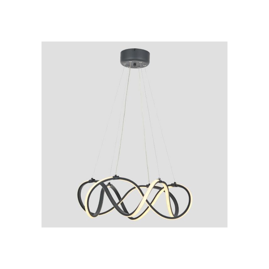 LED ljuskrona med textilsladd 2xLED/27W/230V 3000/4000/6000K svart