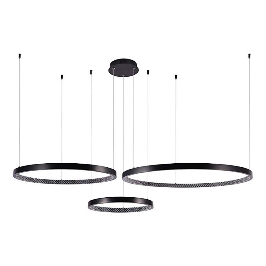 LED ljuskrona med textilsladd 3xLED/19W/230V 4000K svart