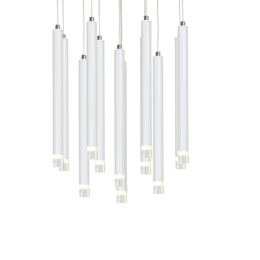 LED ljuskrona med textilsladd ALBA 12xLED/1W/230V vit