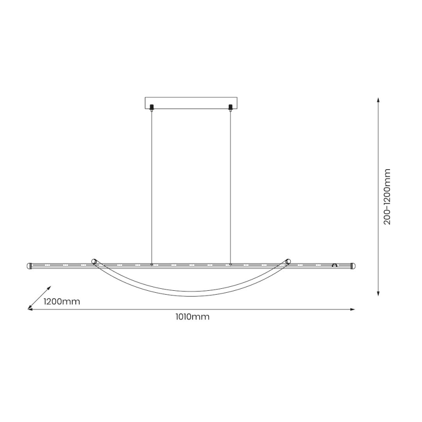 LED ljuskrona med textilsladd AMBAR LED/35W/230V svart