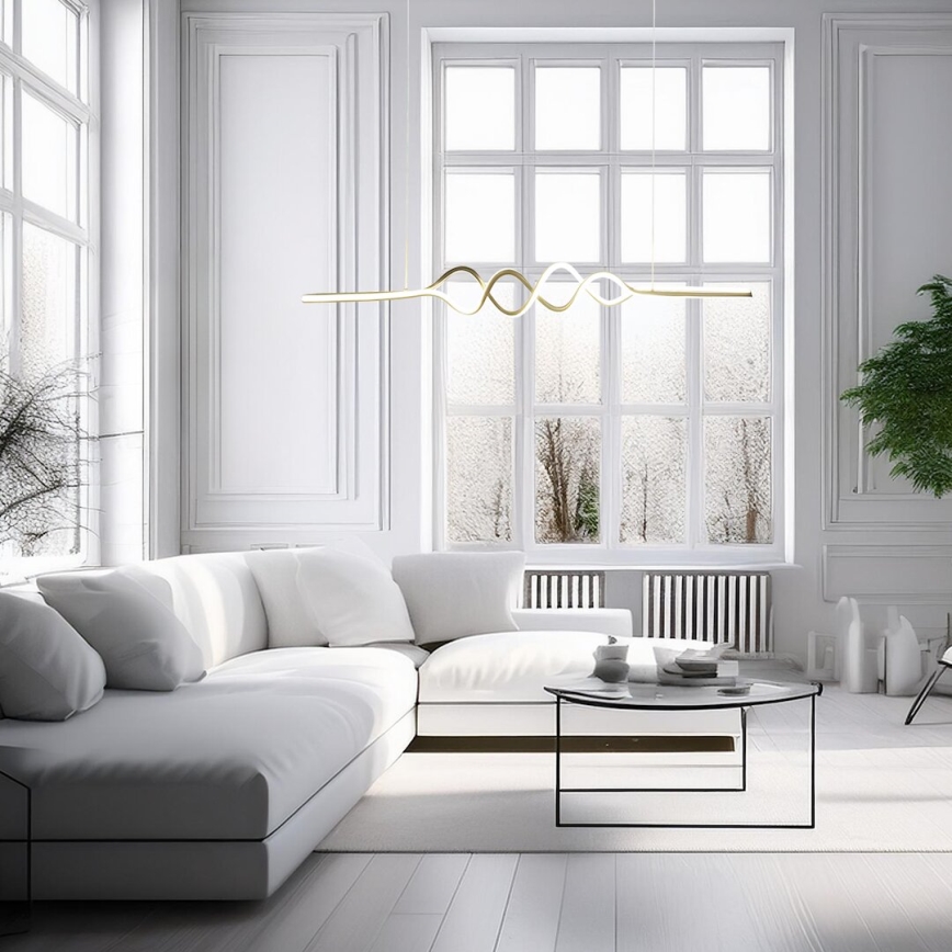 LED ljuskrona med textilsladd ANCONA LED/36W/230V guld