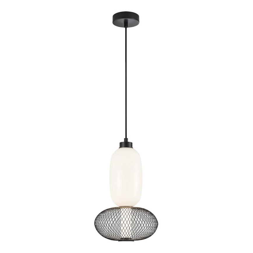 LED ljuskrona med textilsladd ARAME LED/15W/230V diameter 22 cm svart