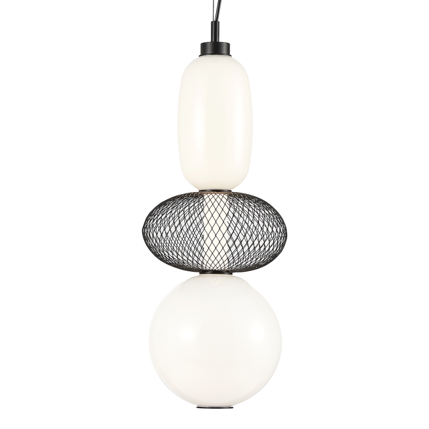 LED ljuskrona med textilsladd ARAME LED/23W/230V diameter 22 cm svart
