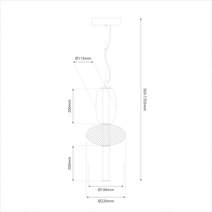 LED ljuskrona med textilsladd ARAME LED/23W/230V diameter 22 cm svart