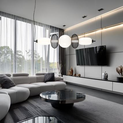 LED ljuskrona med textilsladd ARAME LED/32W/230V svart