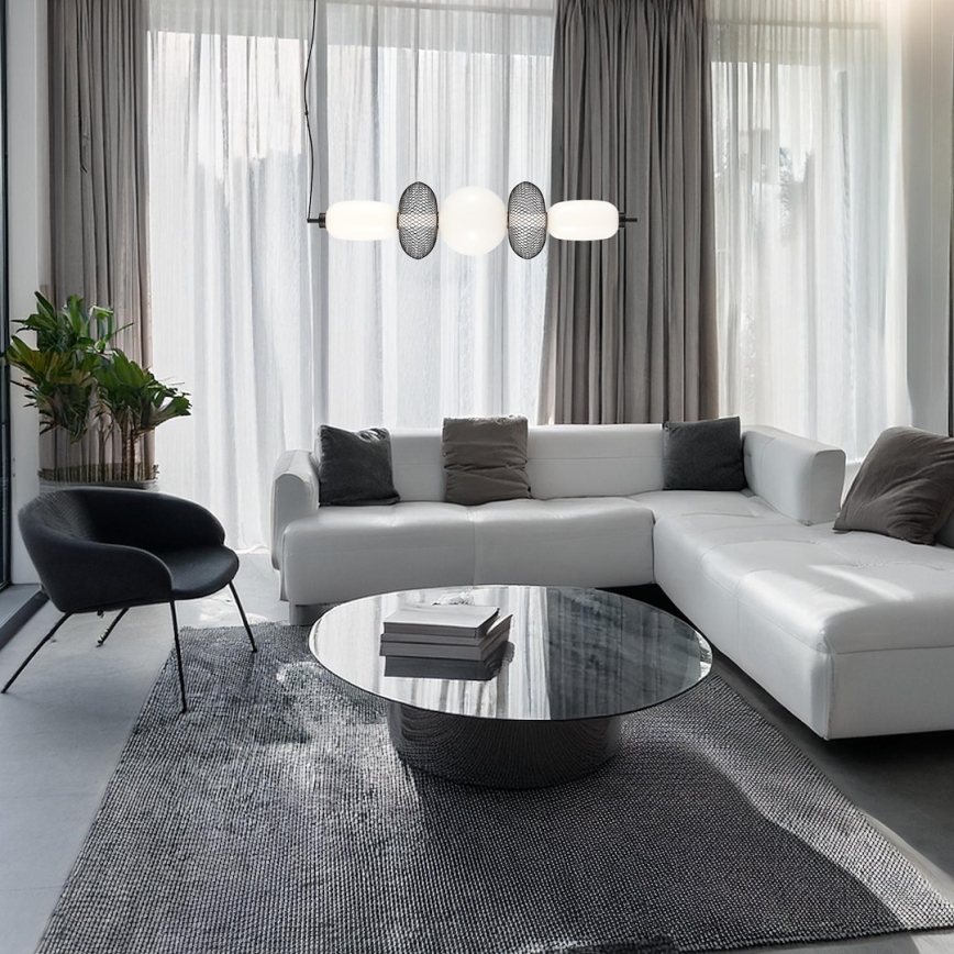 LED ljuskrona med textilsladd ARAME LED/32W/230V svart