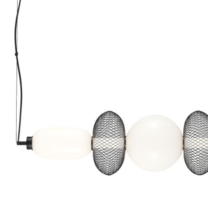 LED ljuskrona med textilsladd ARAME LED/32W/230V svart