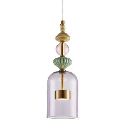 LED ljuskrona med textilsladd ARTE LED/12W/230V diameter 13 cm mässing