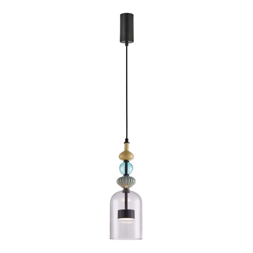 LED ljuskrona med textilsladd ARTE LED/12W/230V diameter 13 cm svart
