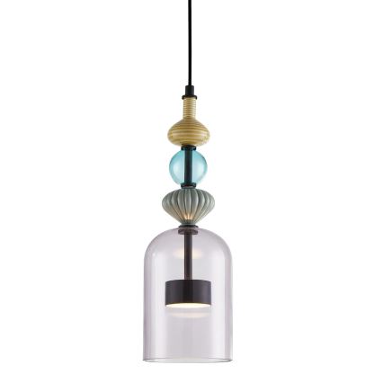 LED ljuskrona med textilsladd ARTE LED/12W/230V diameter 13 cm svart