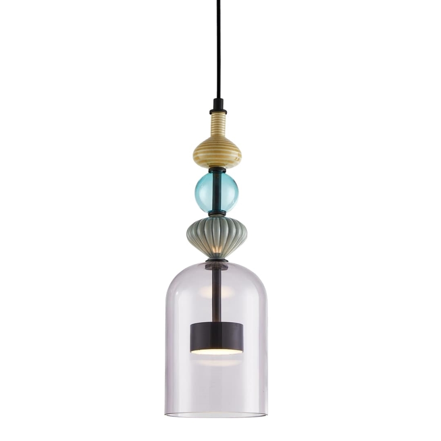 LED ljuskrona med textilsladd ARTE LED/12W/230V diameter 13 cm svart